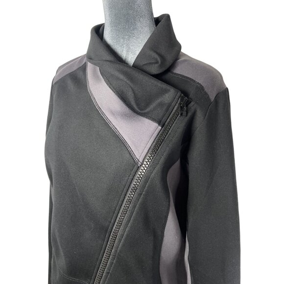 CAbi Womens Asymmetrical Zip Jacket Medium Black & Gray Polyester Spandex Blend - Picture 3 of 11